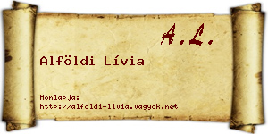 Alföldi Lívia névjegykártya
